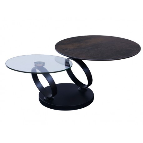 Table basse RINGS VERRE/CERAMIQUE