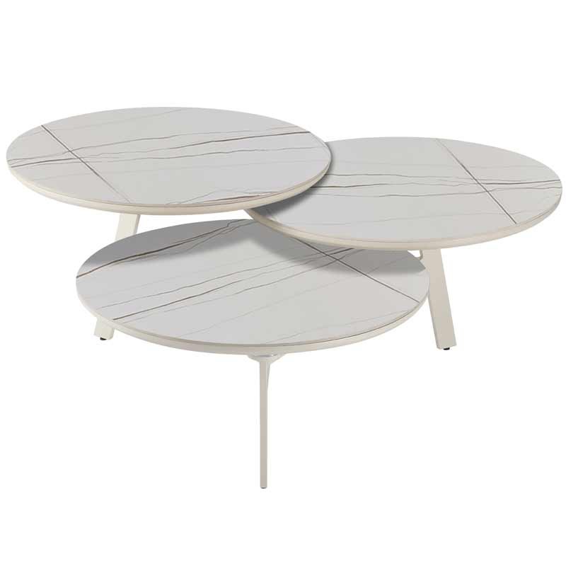 Table basse DISKO JADE BLANCHE/OR