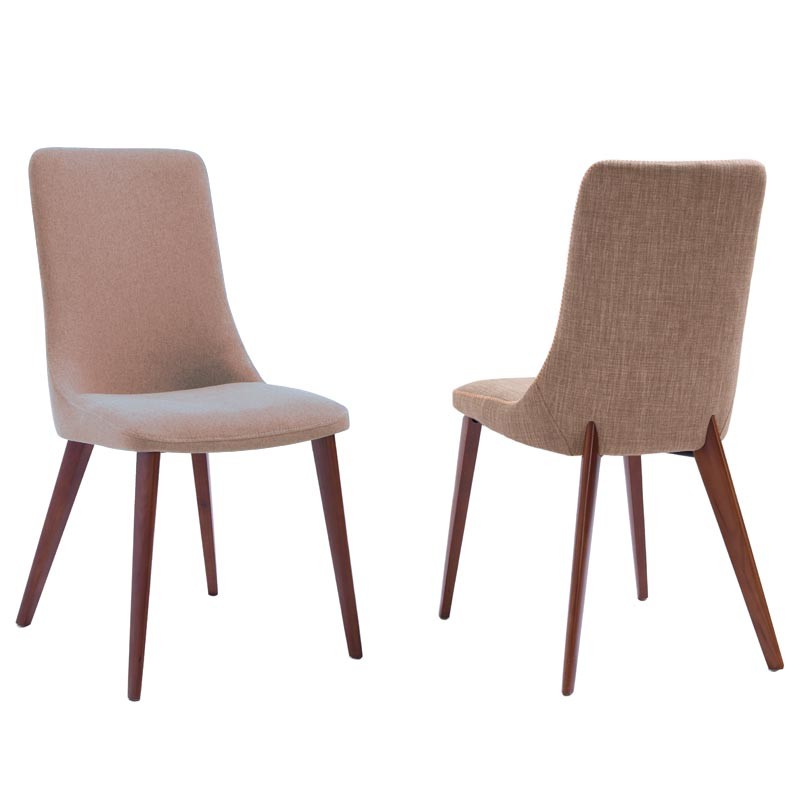 Lot de 2 chaises LINDA Marron clair