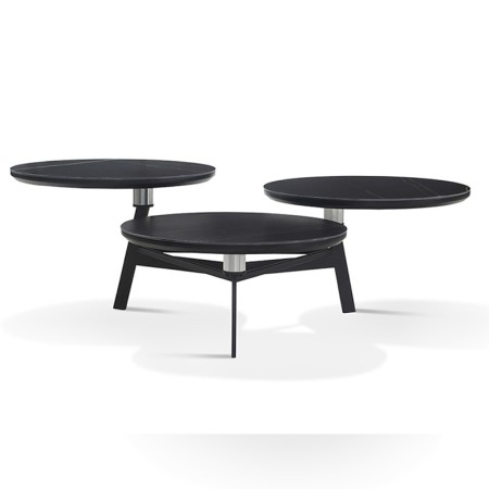 Table basse DISKO JADE NOIR/OR ouverte