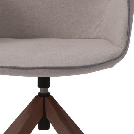 fauteuil pivotant PAMELA détail assise tissu Gris foncé pieds CHENE