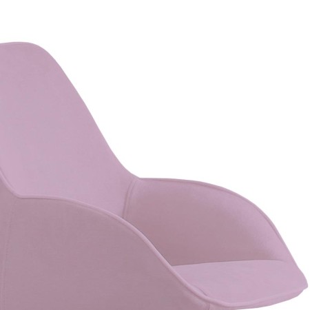 chaise pivotante PAMELA détail assise tissu Rose pieds Chêne