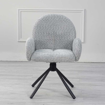 chaise pivotante EMILIA tissu Gris clair vue face