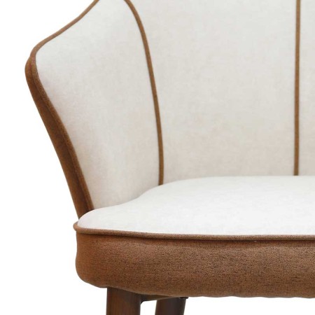 fauteuil ANGELA detail tissu beige-moka