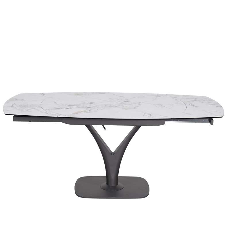 Table repas ELDA 8 personnes céramique jade pied Y