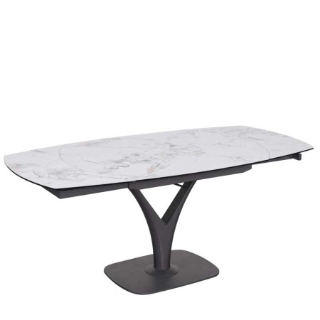 Table repas ELDA 8 personnes céramique jade pied Y vue haut