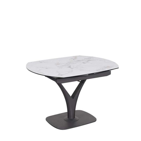 Table repas ELDA 8 personnes céramique jade pied Y fermée