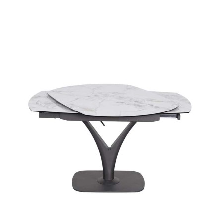 Table repas ELDA 8 personnes céramique jade pied Y plateau rotatif