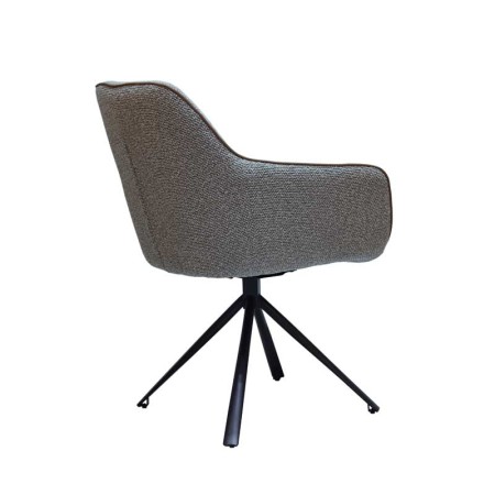 chaise pivotante ELVIRA tissu Gris vue arrière