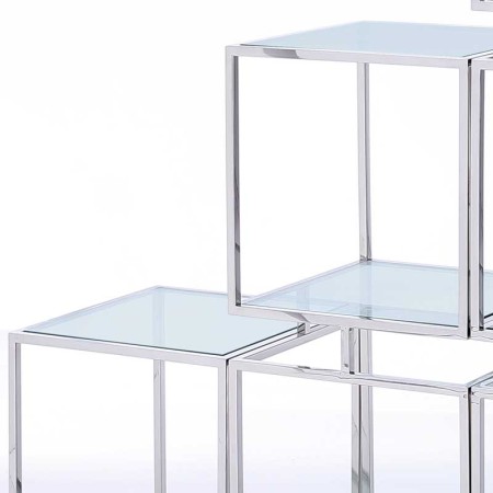 Étagère MODULO 1 pièce détail inox verre