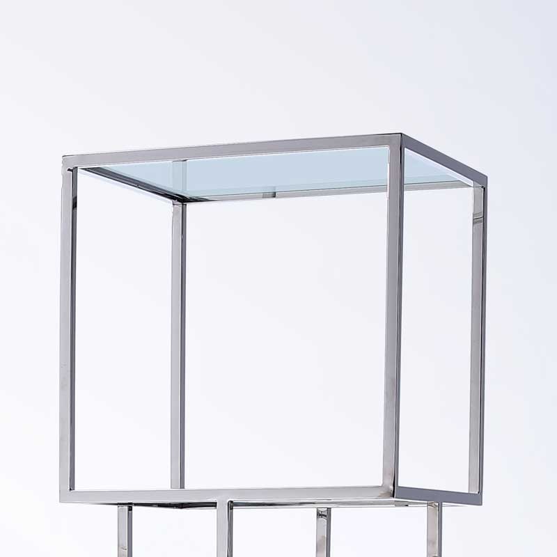 Étagère MODULO 1 pièce inox verre