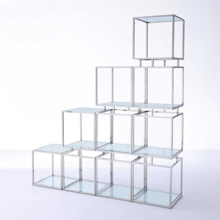 Étagère MODULO 1 pièce inox verre complète