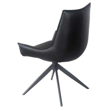 chaise pivotantes LEA CUIR noir 3/4 dos