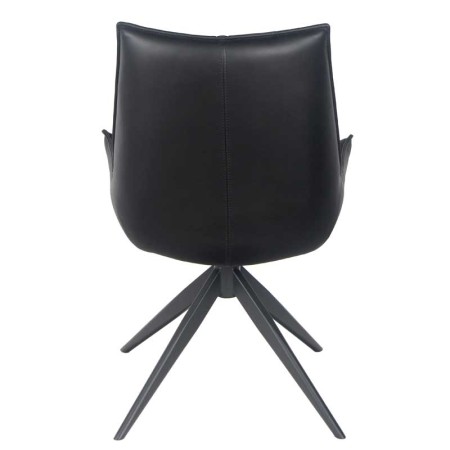 chaise pivotantes LEA CUIR noir dos