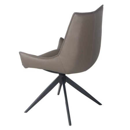 chaise pivotantes LEA CUIR Gris 3/4 dos