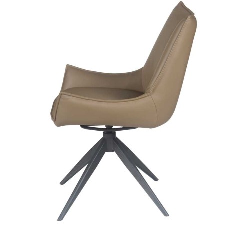 chaise CUIR pivotantes LEA Beige  coté