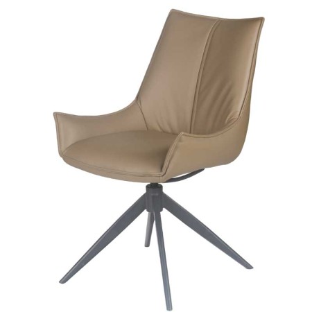 chaise CUIR pivotantes LEA Beige  3/4