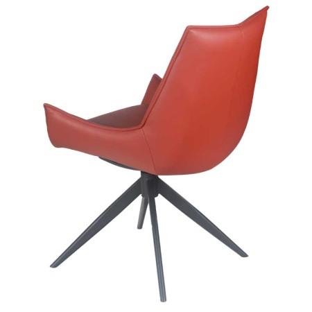 chaise CUIR pivotantes LEA rouge 3/4 dos