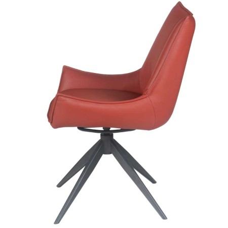 chaise CUIR pivotantes LEA rouge coté