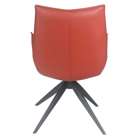 chaise CUIR pivotantes LEA rouge dos