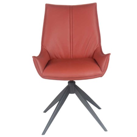 chaise CUIR pivotantes LEA rouge