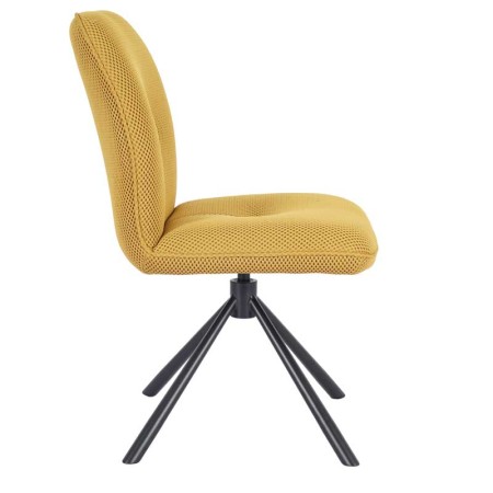 chaise pivotante LIVIA tissu assise jaune vue coté