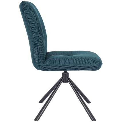 chaise pivotante LIVIA tissu assise bleu vue coté