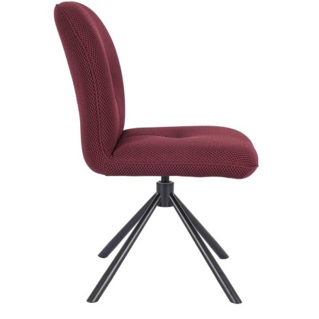 chaise pivotante LIVIA tissu assise bordeaux vue coté