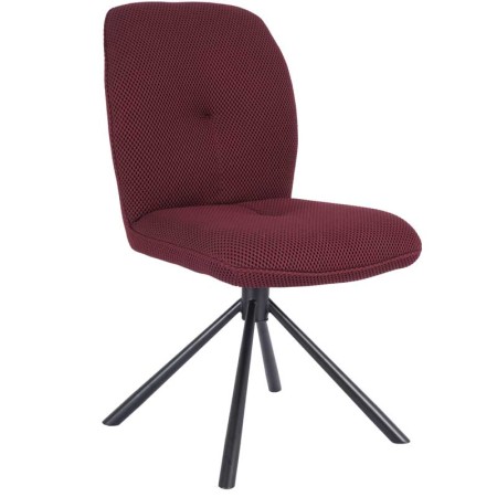 chaise pivotante LIVIA tissu assise bordeaux vue 3/4