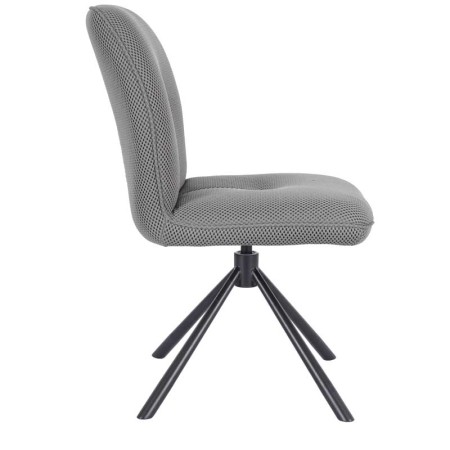 chaise pivotante LIVIA tissu assise gris vue coté