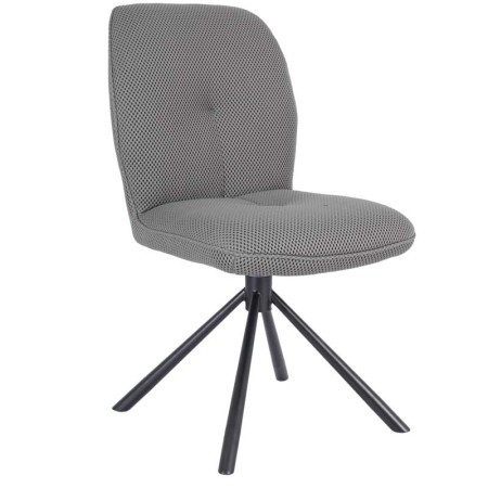 chaise pivotante LIVIA tissu assise gris vue 3/4