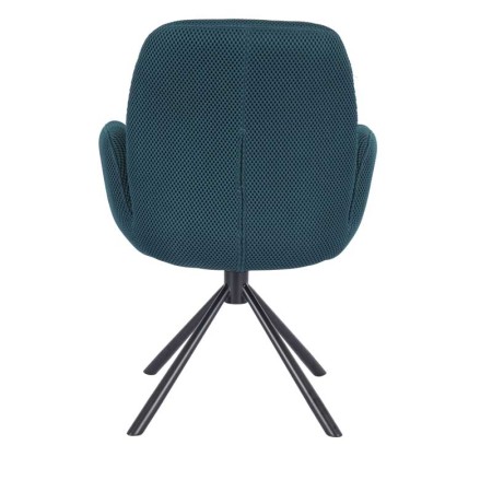 fauteuil pivotant LIVIA tissu bleu vue dos