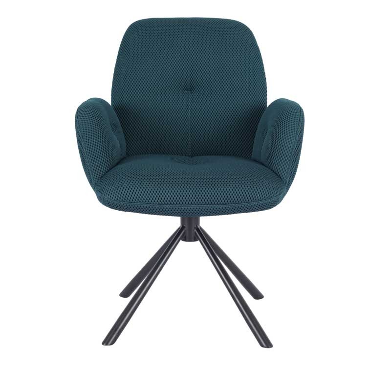 fauteuil pivotant LIVIA tissu bleu