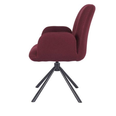 fauteuil pivotant LIVIA tissu bordeaux vue coté