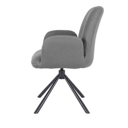 fauteuil pivotant LIVIA tissu gris vue coté