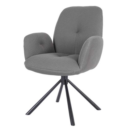 fauteuil pivotant LIVIA tissu gris vue 3/4