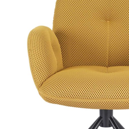 fauteuil pivotant LIVIA détail tissu jaune