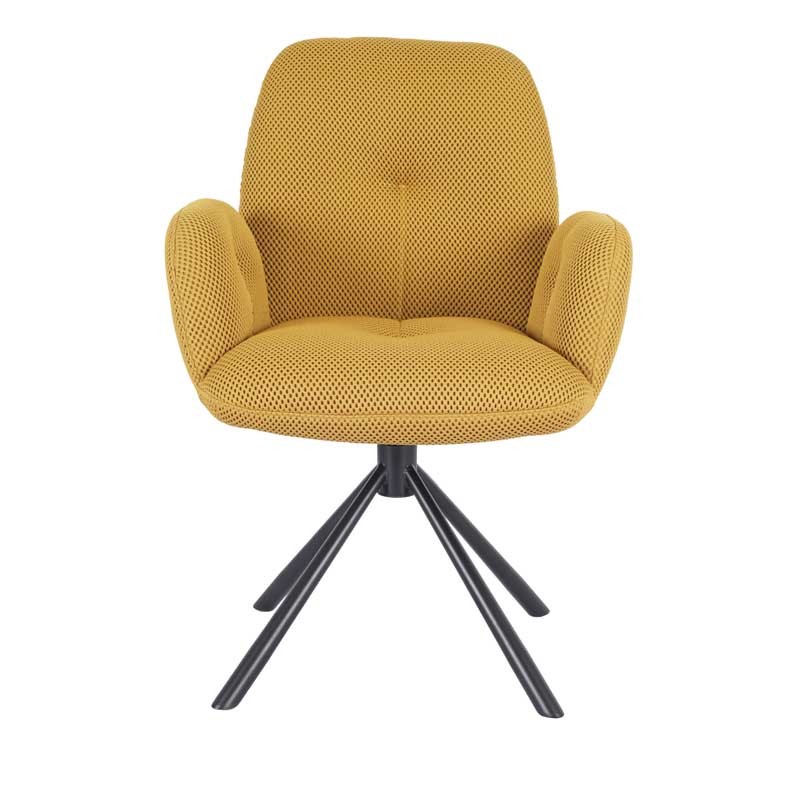 fauteuil pivotant LIVIA tissu jaune